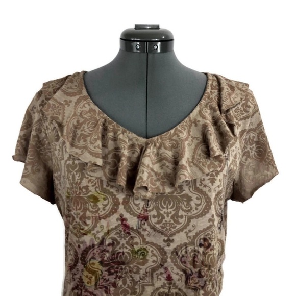 𝅺christopher & Banks Abstract Print V-neck Top - Picture 4 of 7